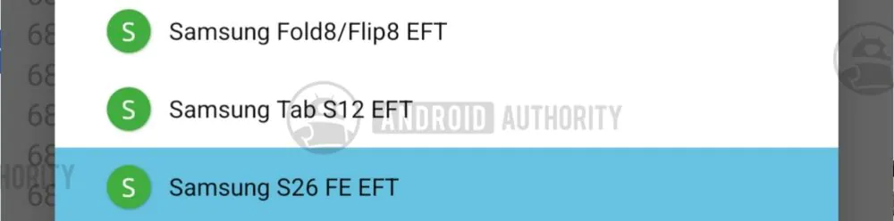 the Galaxy S26 FE and Galaxy Tab S12 have appeared in an internal list inside the Google app