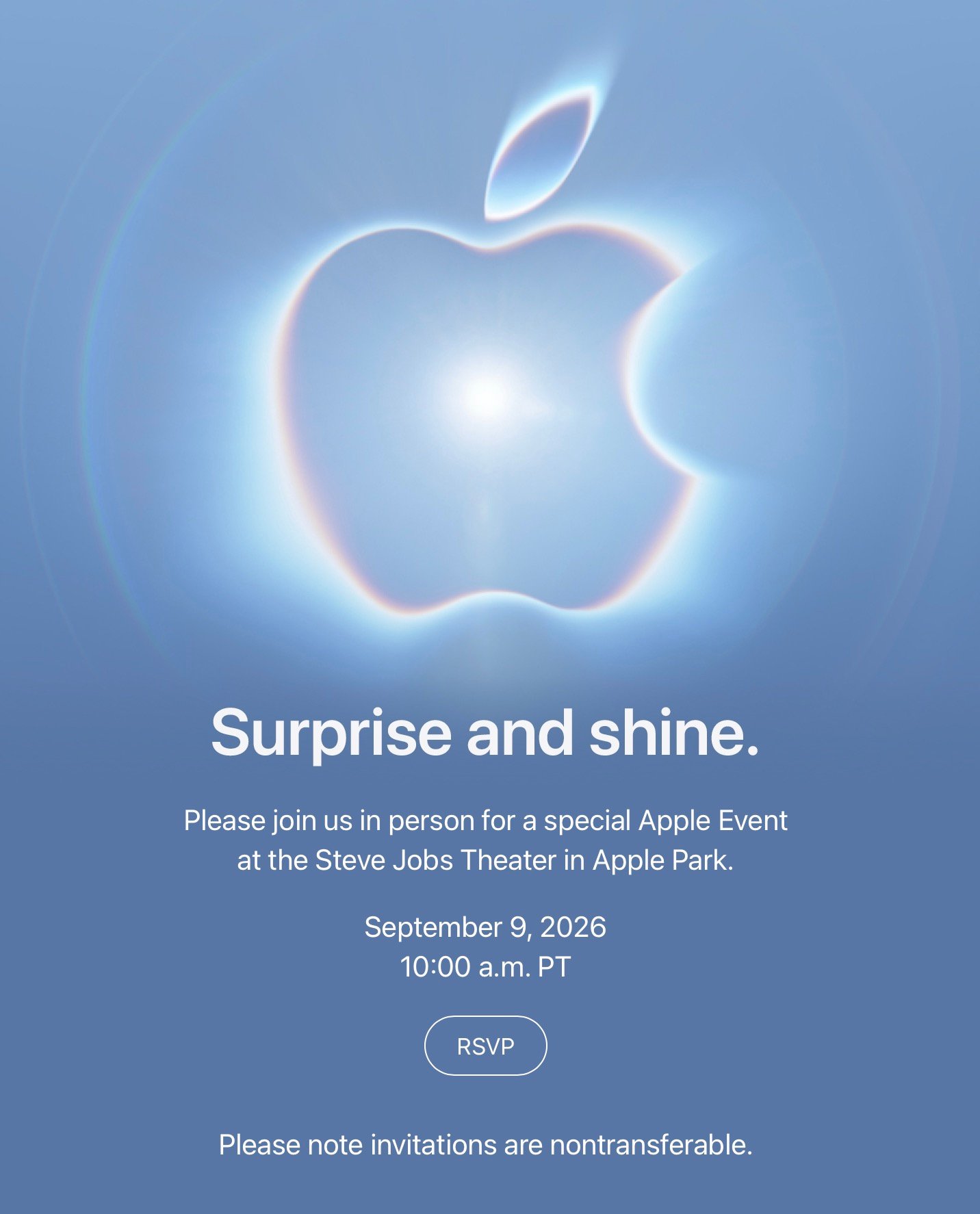 Apple’s official media invitation for its September 9, 2026