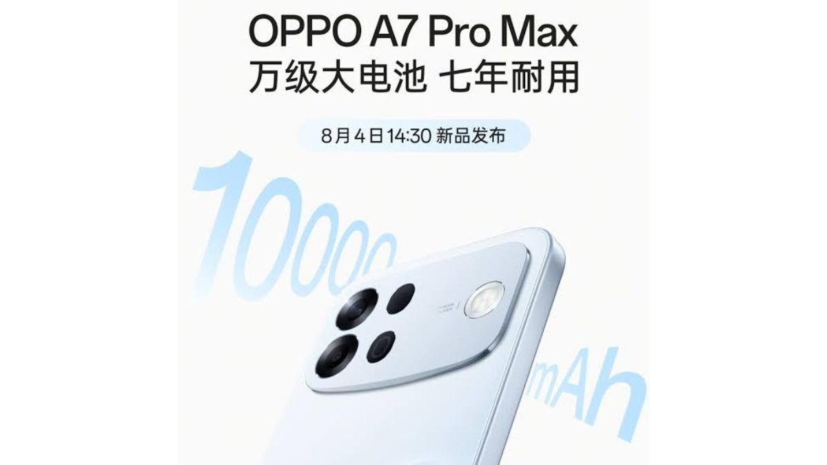 Official teaser poster for the OPPO A7 Pro Max confirming its August 4 launch date