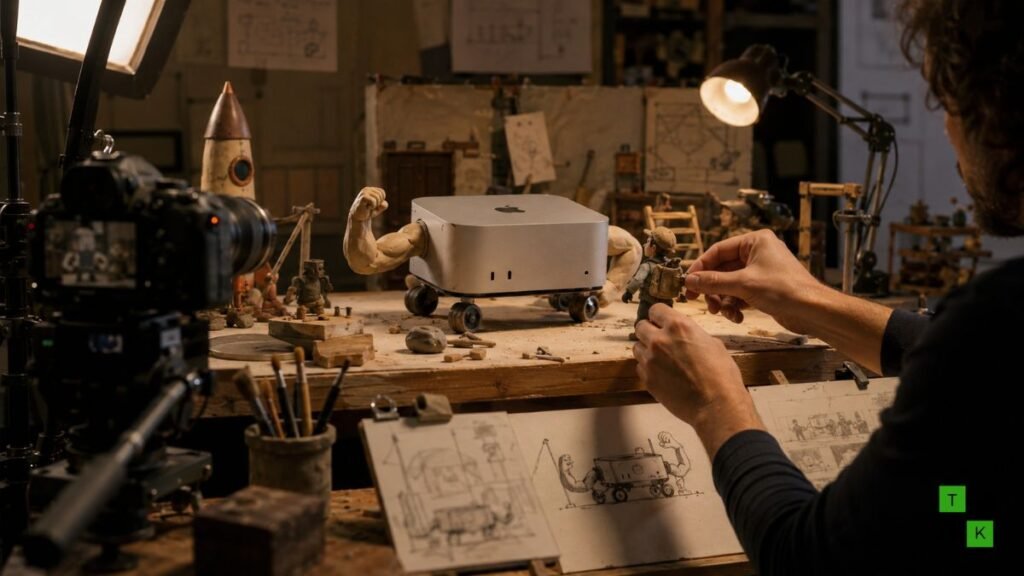 Handmade stop-motion production behind Apple's Mighty Mac mini M6 advertisement