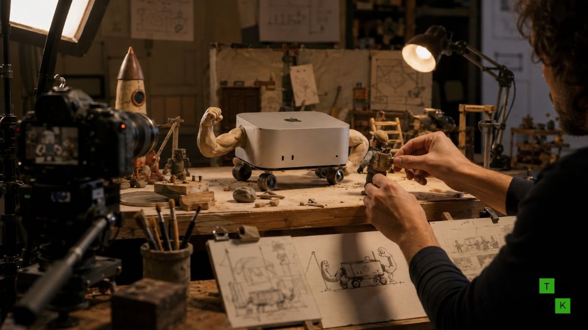 Handmade stop-motion production behind Apple's Mighty Mac mini M6 advertisement