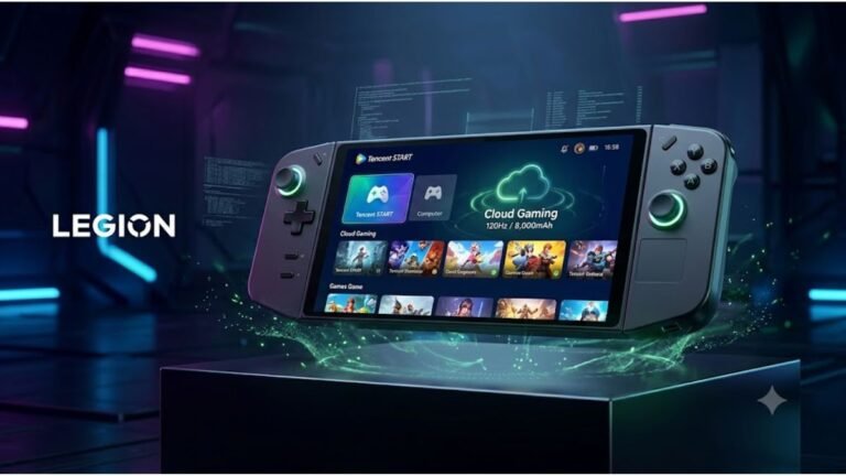 Lenovo Legion C700 cloud gaming handheld with 7.82-inch 120Hz IPS display, built-in controllers, TMR sticks, and an unannounced August 2026 launch window.