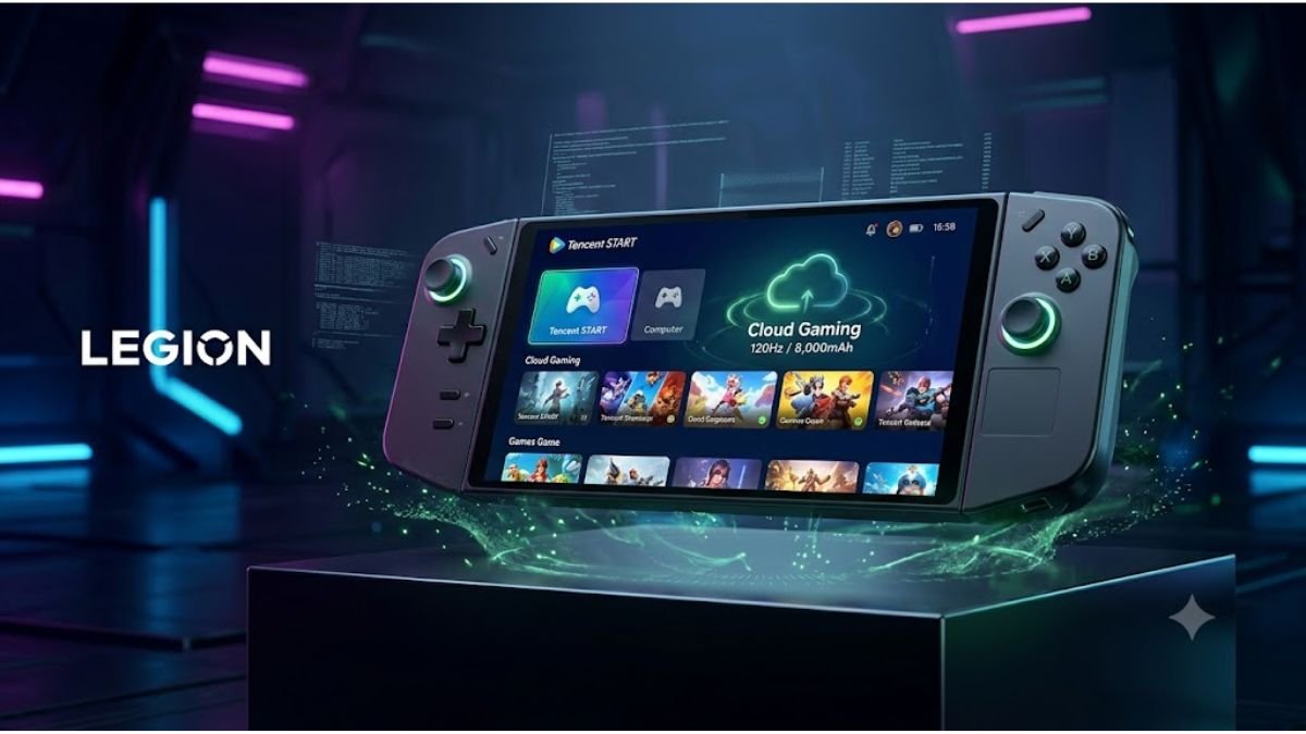 Lenovo Legion C700 cloud gaming handheld with 7.82-inch 120Hz IPS display, built-in controllers, TMR sticks, and an unannounced August 2026 launch window.