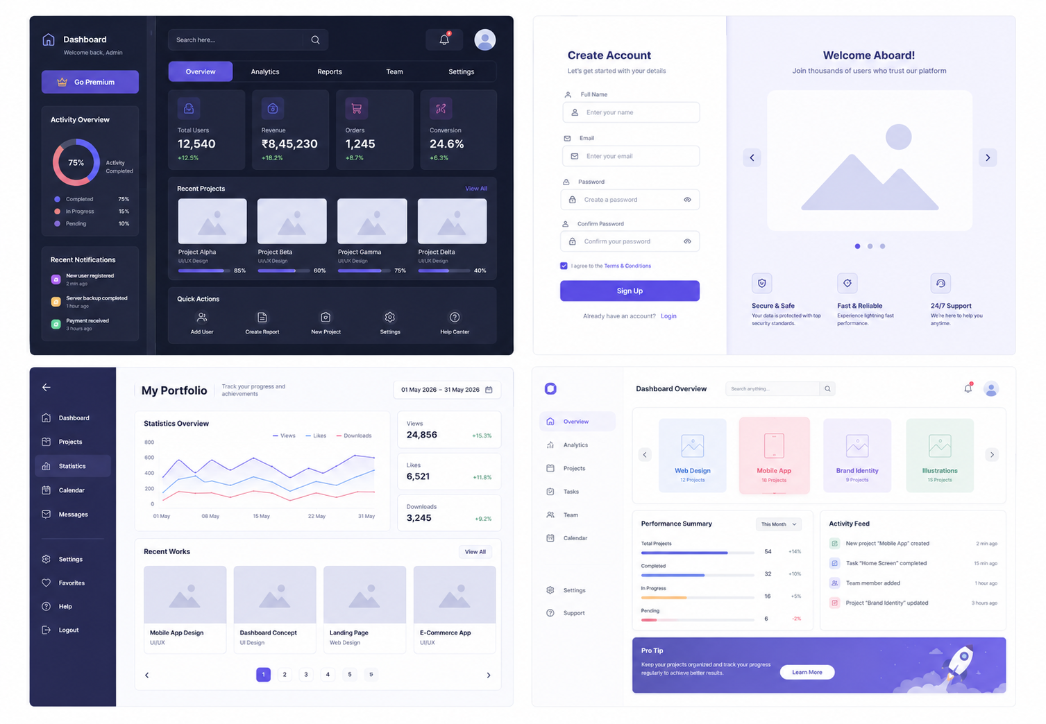 a stunning portfolio website
