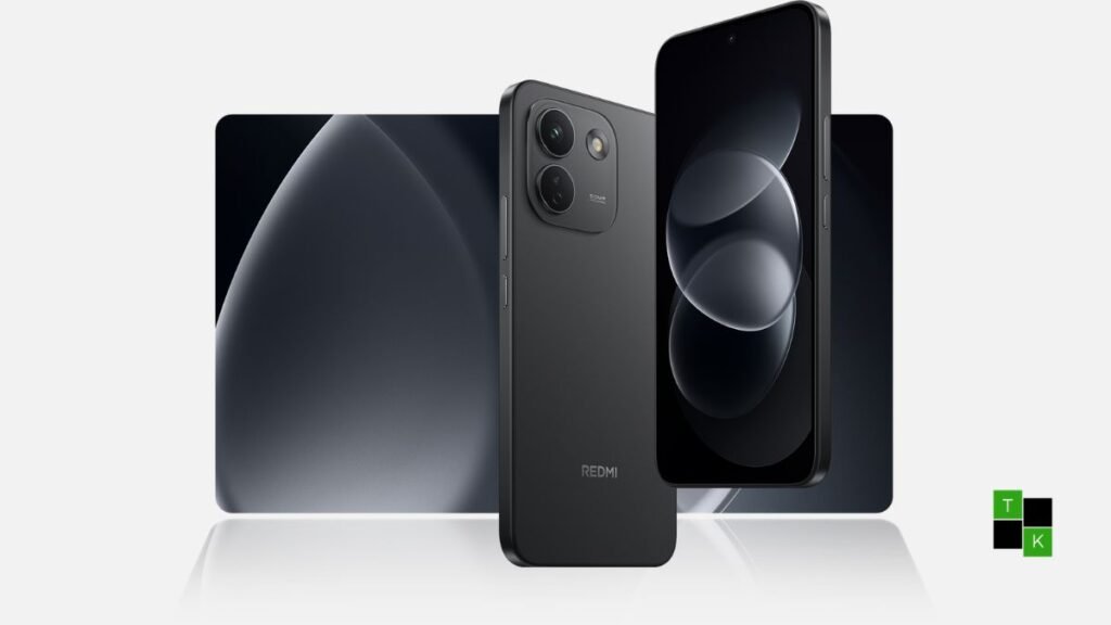 The Redmi Note 17 Pro Max 5G featuring a Cloud Blush photochromic rear panel and a large camera module, resting against a sleek stone texture to emphasize durability.