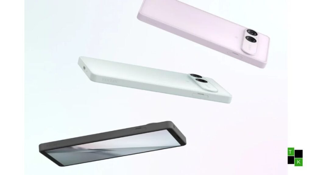 Sony Xperia 10 VIII smartphone featuring 6.1-inch 120Hz OLED display, 3.5mm headphone jack, and 5,000mAh battery.