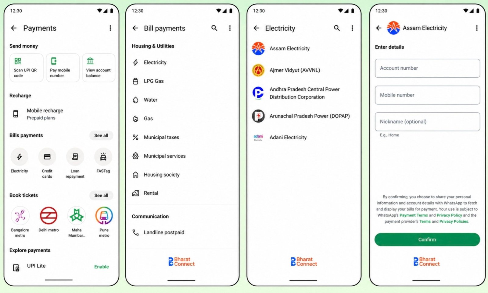 WhatsApp utility bill payments