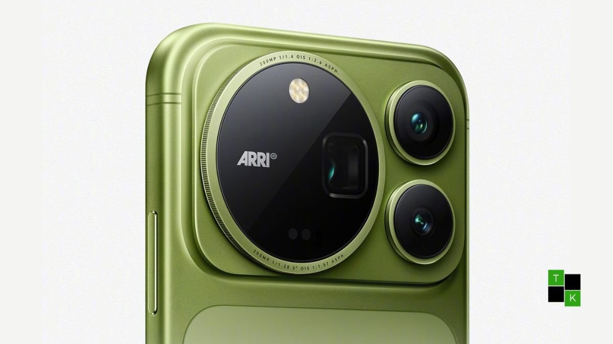The Honor Magic 9 Super Edition in Olive Green showing its circular ARRI camera module and flat frame.