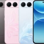 The OPPO A7 Pro smartphone in Riding the Waves light blue finish with a ripple texture resting near splashing water.