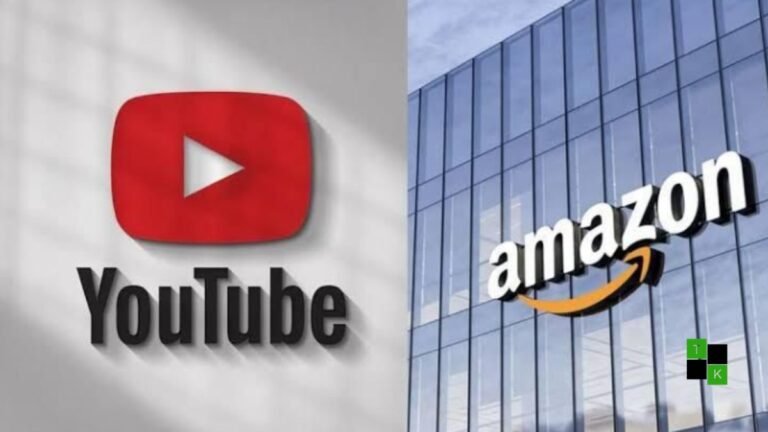 A creator editing a video in YouTube Studio displaying the interactive Amazon product tagging picker on a desktop screen.