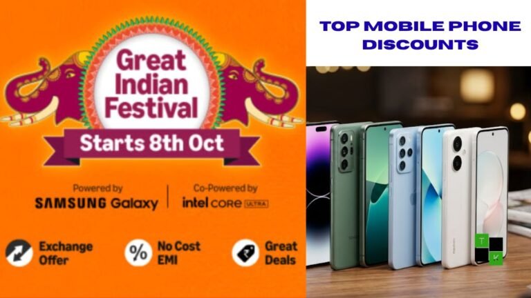 Lineup of smartphones on sale during the Amazon Great Indian Festival