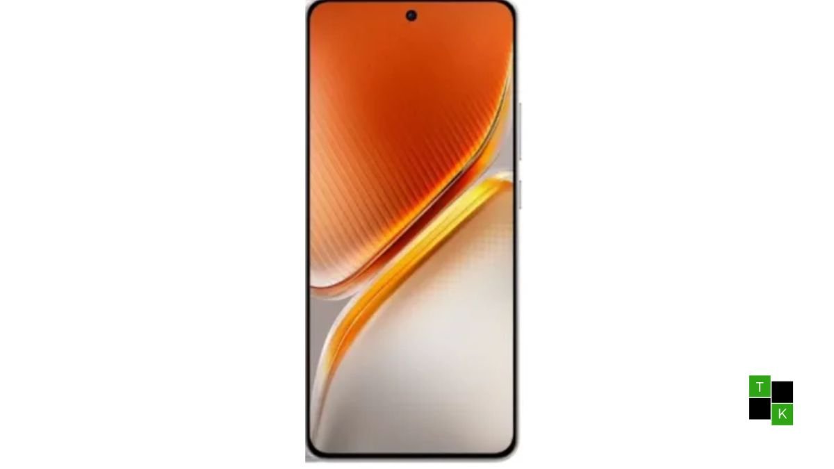 Conceptual product render of the iQOO Z12 Turbo showing its compact flat AMOLED screen and rear chassis with subtle active cooling vents.