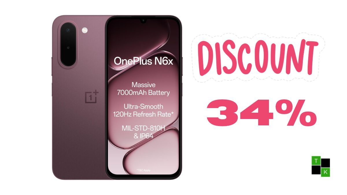 OnePlus N6x smartphone in Burgundy Red and Ice Blue showing 120Hz display and rear camera module