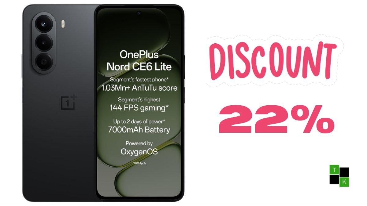 OnePlus Nord CE6 Lite in Hyper Black and Vivid Mint showing rear dual camera and front display