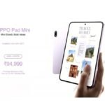 OPPO Pad Mini compact tablet in Dreamy Lavender finish showing its 8.8-inch 2.5K matte OLED display beside the OPPO Pencil 3 Pro stylus.