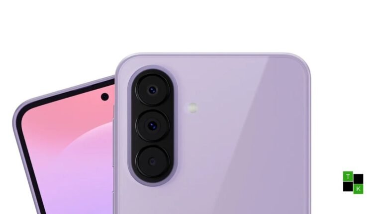 Conceptual product render of the Samsung Galaxy A38 smartphone showing its vertical triple camera module on a satin matte rear panel.