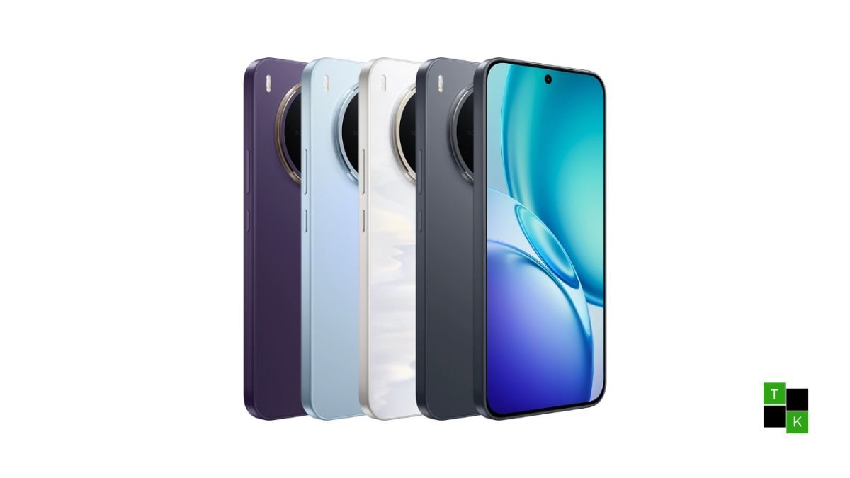 The Vivo Y600s Pro smartphone in Floating Gold and Vast Blue resting on a modern plinth, highlighting its 1.5K AMOLED display and rear 50MP camera module.