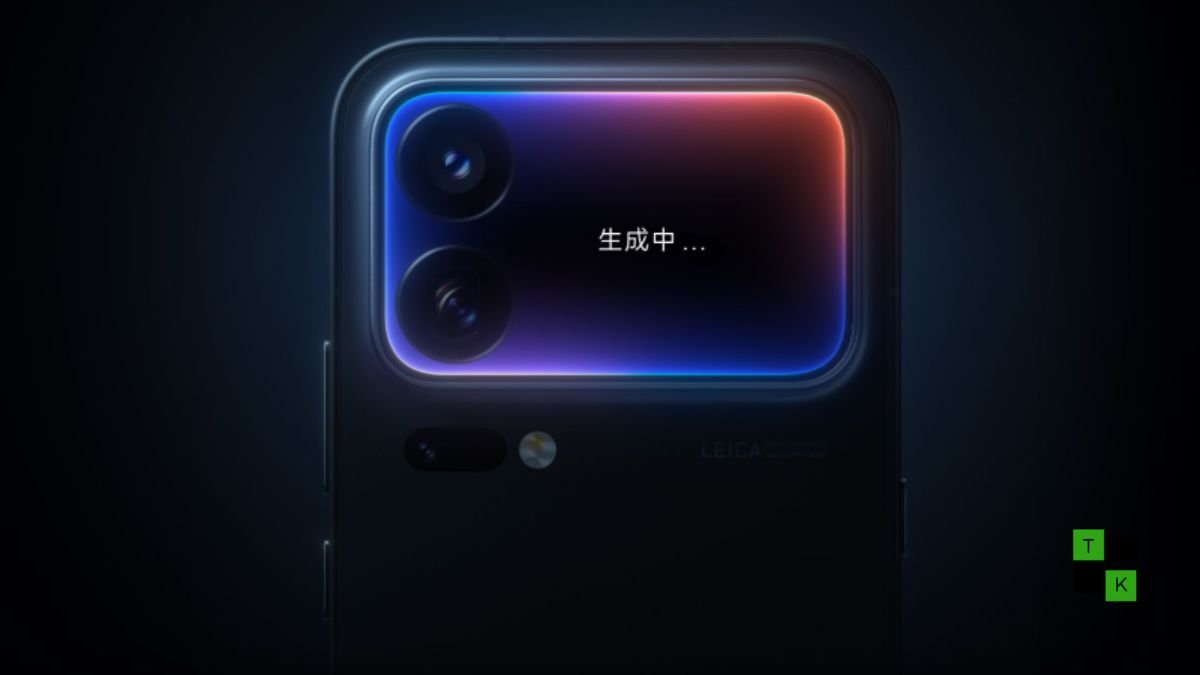 Conceptual illustration of the cancelled Xiaomi 18 Ultra smartphone showing its massive circular camera module with three 200MP lenses and magnetic mount.